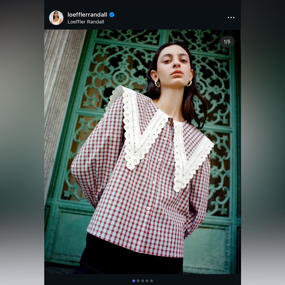 Loeffler Randall Ken Collared Top NWT - Picture 4 of 5